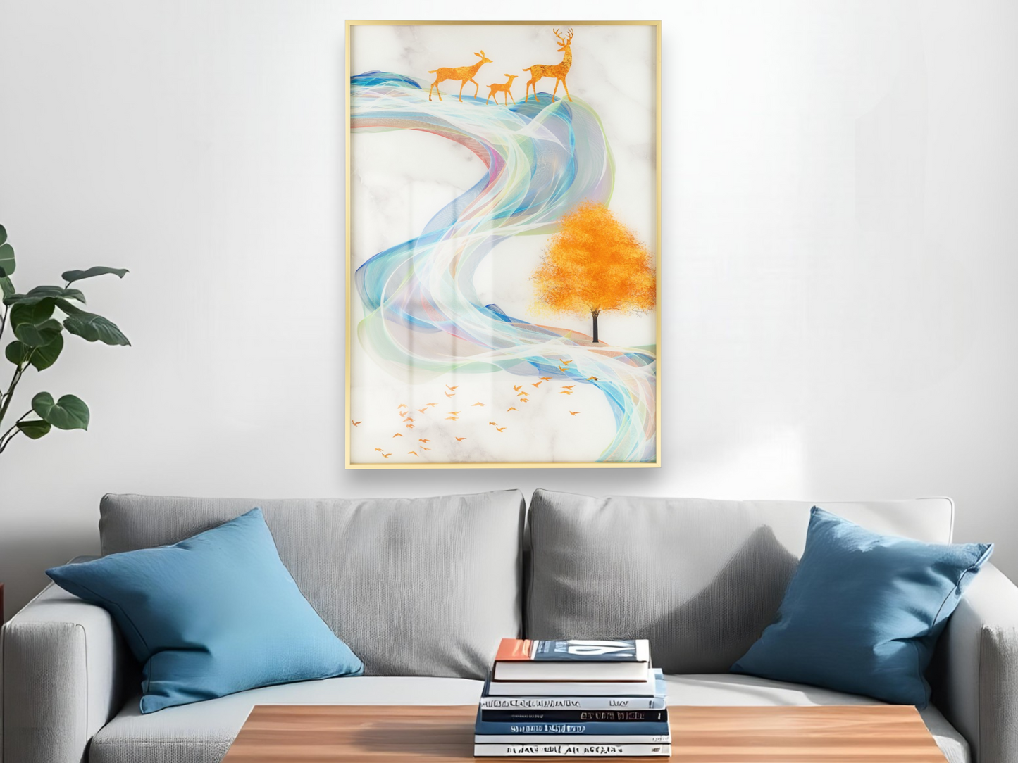 Abstract Golden Landscape Background Wall Art