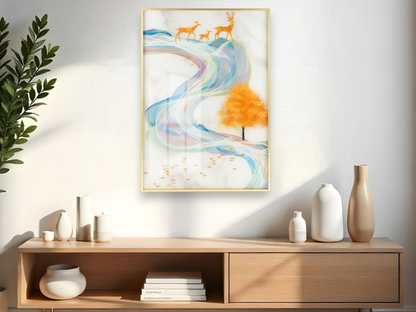 Abstract Golden Landscape Background Wall Art