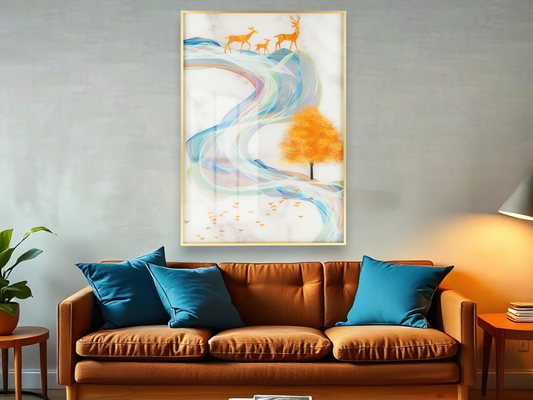 Abstract Golden Landscape Background Wall Art