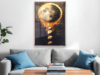 World With Moon and Earth Wall Art