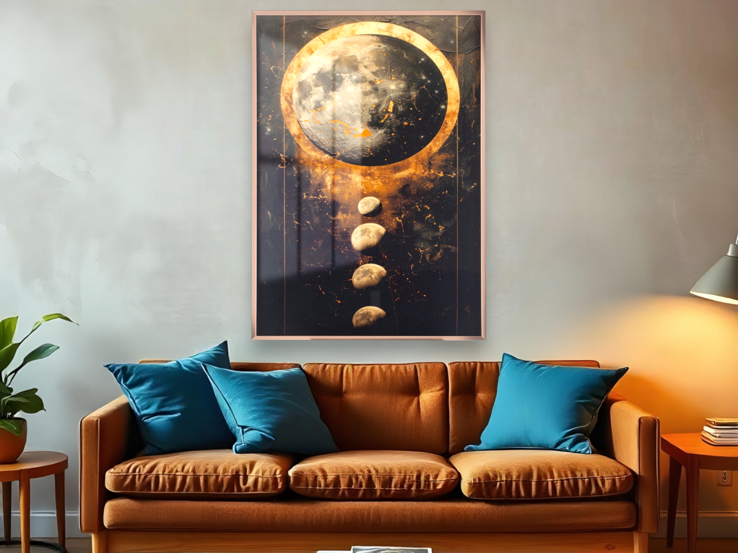 World With Moon and Earth Wall Art