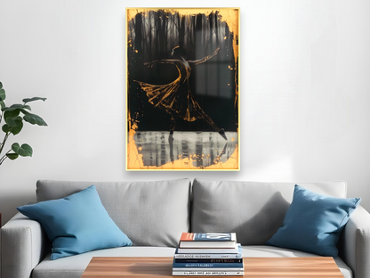 Vibrant Abstract Oil Painting with Hand-Drawn Brush Strokes and Textured Wall Art