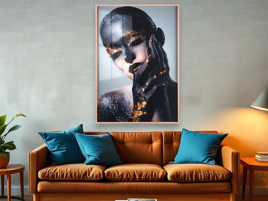 Beautiful and Modern Lady with Glitter Wall Art