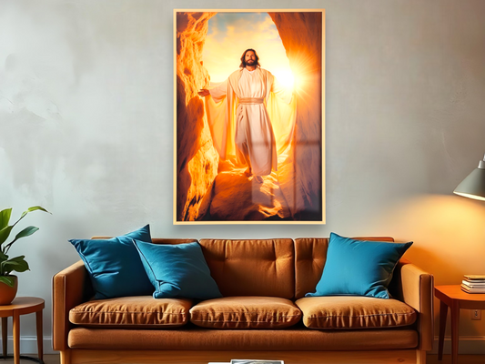 Jesus Resurrecting at Sunrise Wall Art