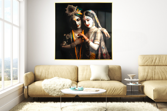 Melody of Devotion Radha Krishna Wall Art