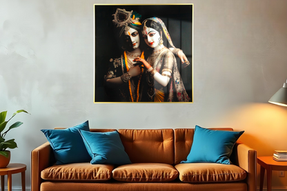 Melody of Devotion Radha Krishna Wall Art