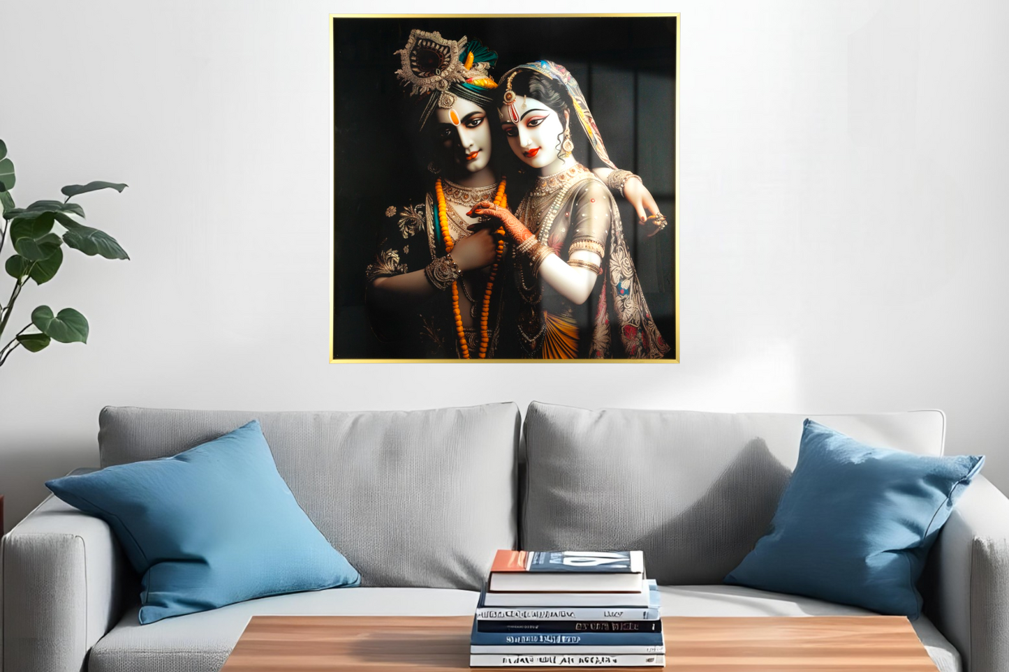 Melody of Devotion Radha Krishna Wall Art